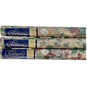 Vintage Vymura Luxury Floral Ready Pasted Wallpaper 56 SQ Ft Each Lot Of 3